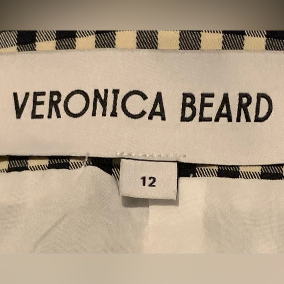 Veronica Beard Enfield Gingham Notched Lapel Double Breasted Vest Top Size 12 - Picture 7 of 16